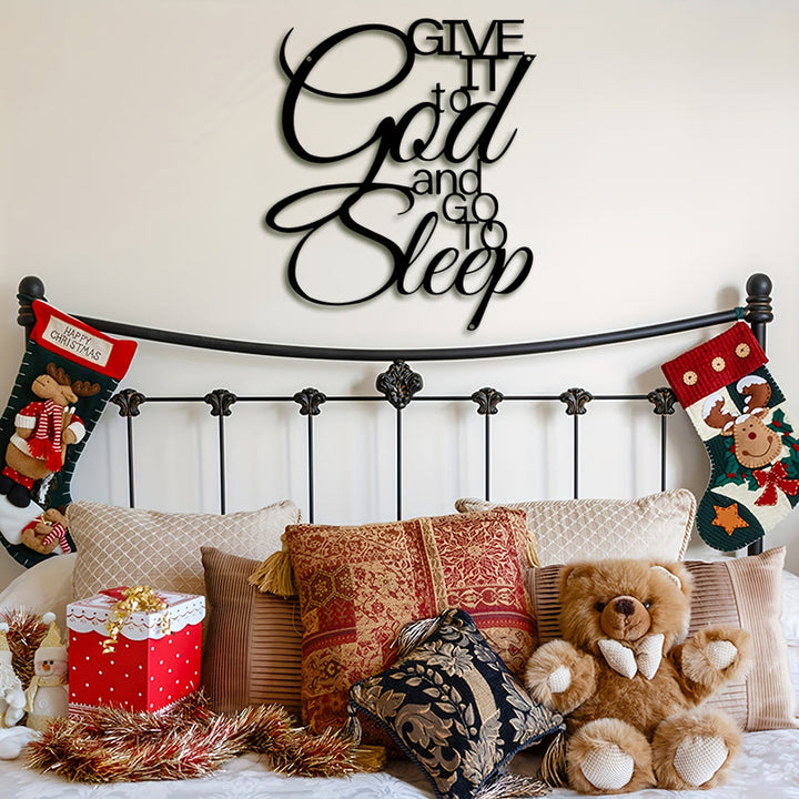 Christianartworkshop Gib es Gott und geh schlafen Metall-Wanddeko: Lass den Glauben Frieden bringen - image 5