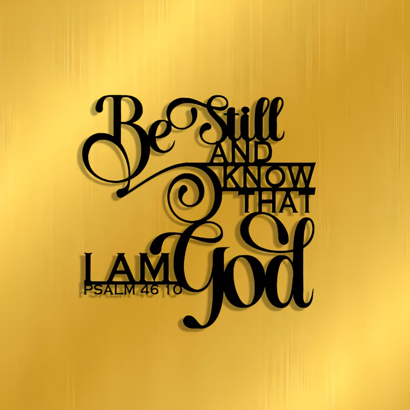 Christianartworkshop Einzigartige Wanddekoration aus Metall mit Psalm 46,10: Besonderer Glaubensausdruck für sakrale Räume - image 1