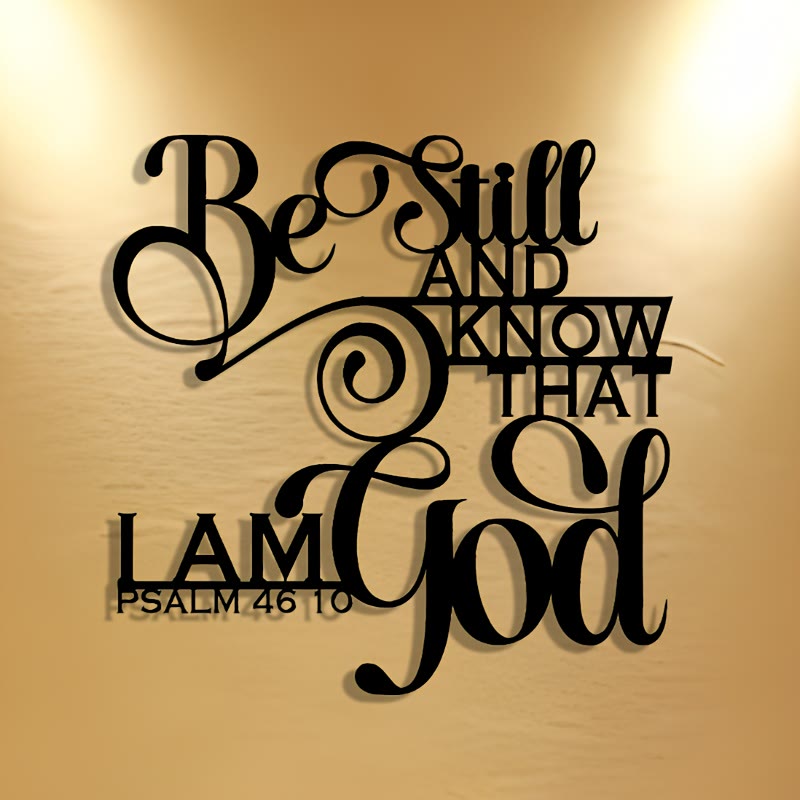 Christianartworkshop Einzigartige Wanddekoration aus Metall mit Psalm 46,10: Besonderer Glaubensausdruck für sakrale Räume - image 4