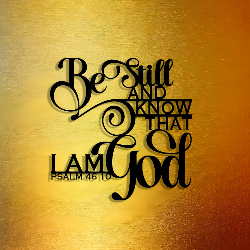Christianartworkshop Einzigartige Wanddekoration aus Metall mit Psalm 46,10: Besonderer Glaubensausdruck für sakrale Räume - image 2