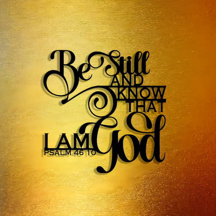 Christianartworkshop Einzigartige Wanddekoration aus Metall mit Psalm 46,10: Besonderer Glaubensausdruck für sakrale Räume - image 2