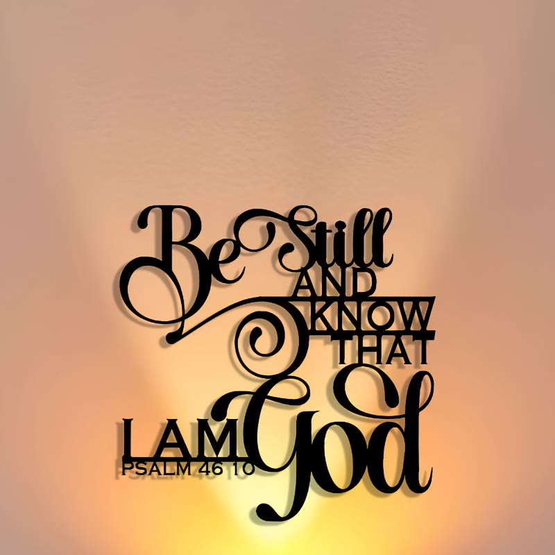 Christianartworkshop Einzigartige Wanddekoration aus Metall mit Psalm 46,10: Besonderer Glaubensausdruck für sakrale Räume - image 3