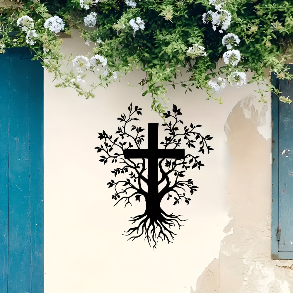 Christianartworkshop Tägliche Glaubenserinnerung Metall-Wanddeko: Kreuzbaum für ein spirituelles Leben - image 1