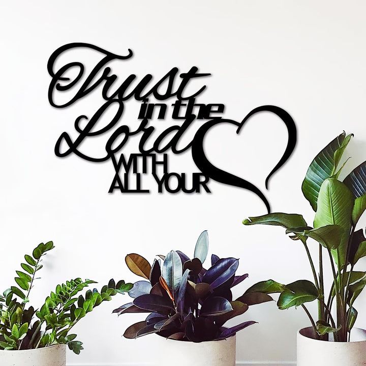 Christianartworkshop „Vertraue dem Herrn“ – Herzförmige Metall-Wanddekoration: Treue Gewissheit für ein spirituelles Zuhause - image 8