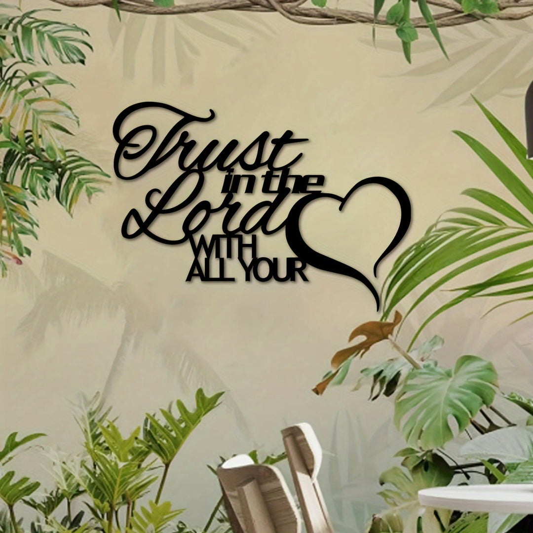 Christianartworkshop „Vertraue dem Herrn“ – Herzförmige Metall-Wanddekoration: Treue Gewissheit für ein spirituelles Zuhause - image 5