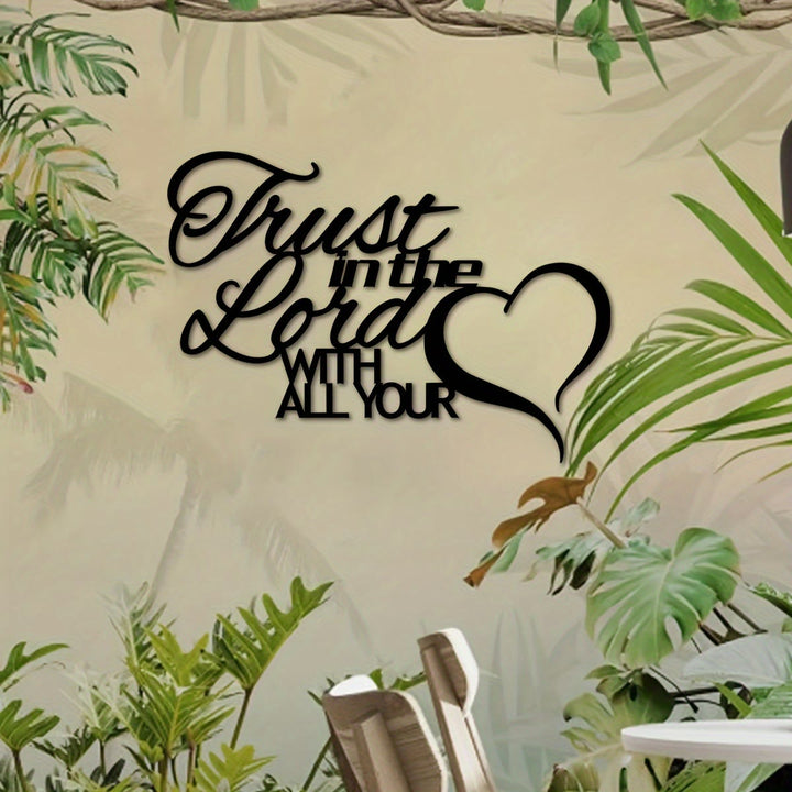 Christianartworkshop „Vertraue dem Herrn“ – Herzförmige Metall-Wanddekoration: Treue Gewissheit für ein spirituelles Zuhause - image 5