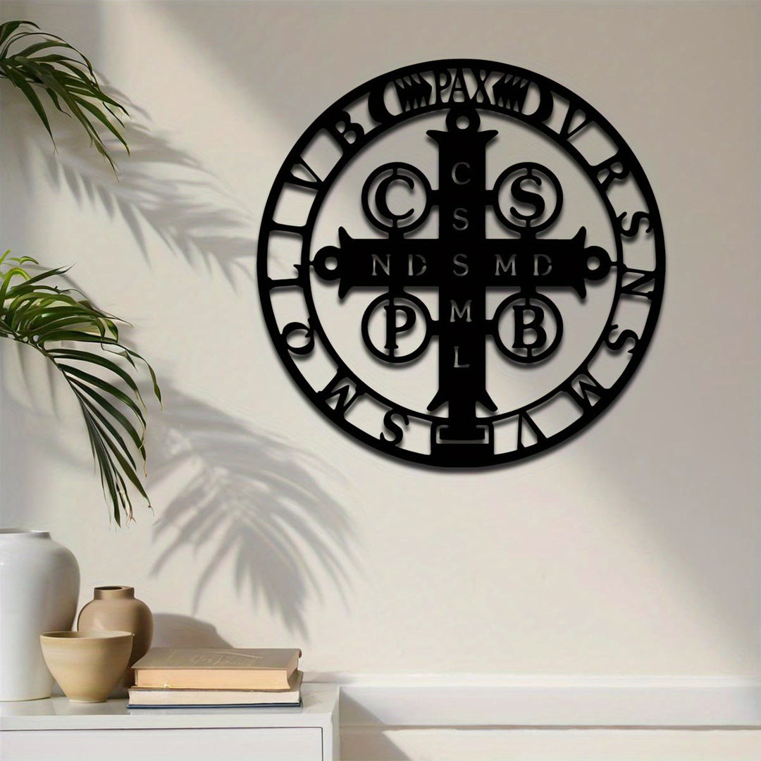 Christianartworkshop Künstlerische Wanddekoration aus Metall: St.-Benedikt-Kreuz – Stilvoller Glaube für Ihre Wände - image 2