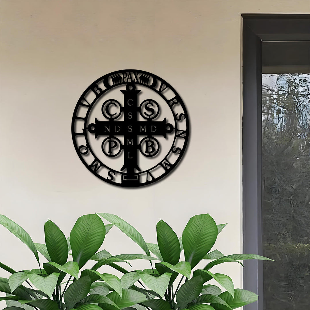 Christianartworkshop Künstlerische Wanddekoration aus Metall: St.-Benedikt-Kreuz – Stilvoller Glaube für Ihre Wände - image 5