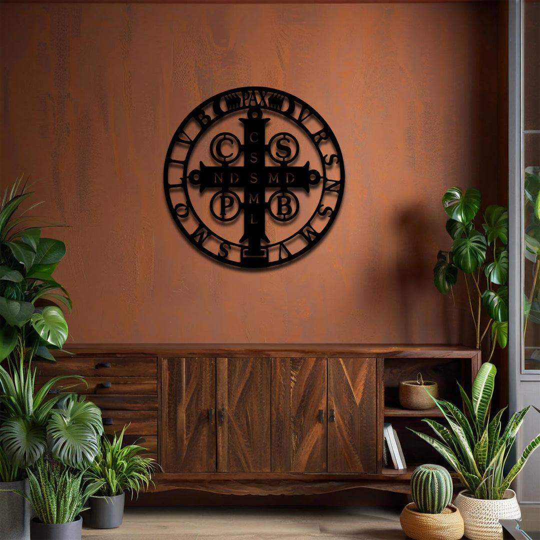 Christianartworkshop Künstlerische Wanddekoration aus Metall: St.-Benedikt-Kreuz – Stilvoller Glaube für Ihre Wände - image 8