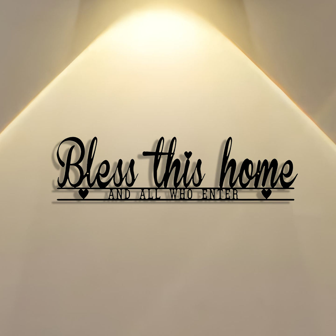 Christianartworkshop Wanddekoration aus Metall: Göttlicher Segen & Treue Wärme - Schwarz - 15,75''*4,20''/40*10,66cm - image 0