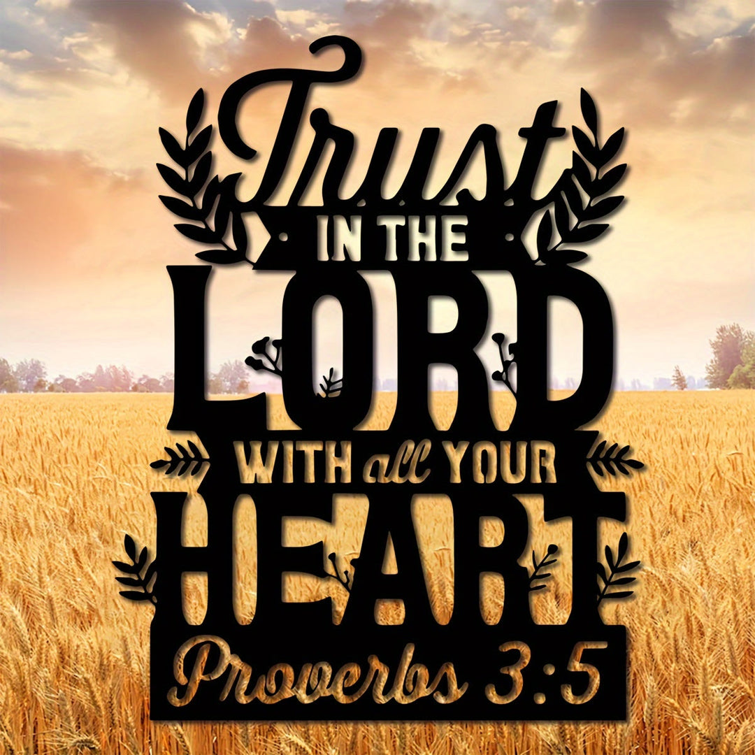 Christianartworkshop Wanddeko aus Metall mit dem Spruch „Vertraue auf den Herrn“: Treue Hingabe und Weisheit - image 7