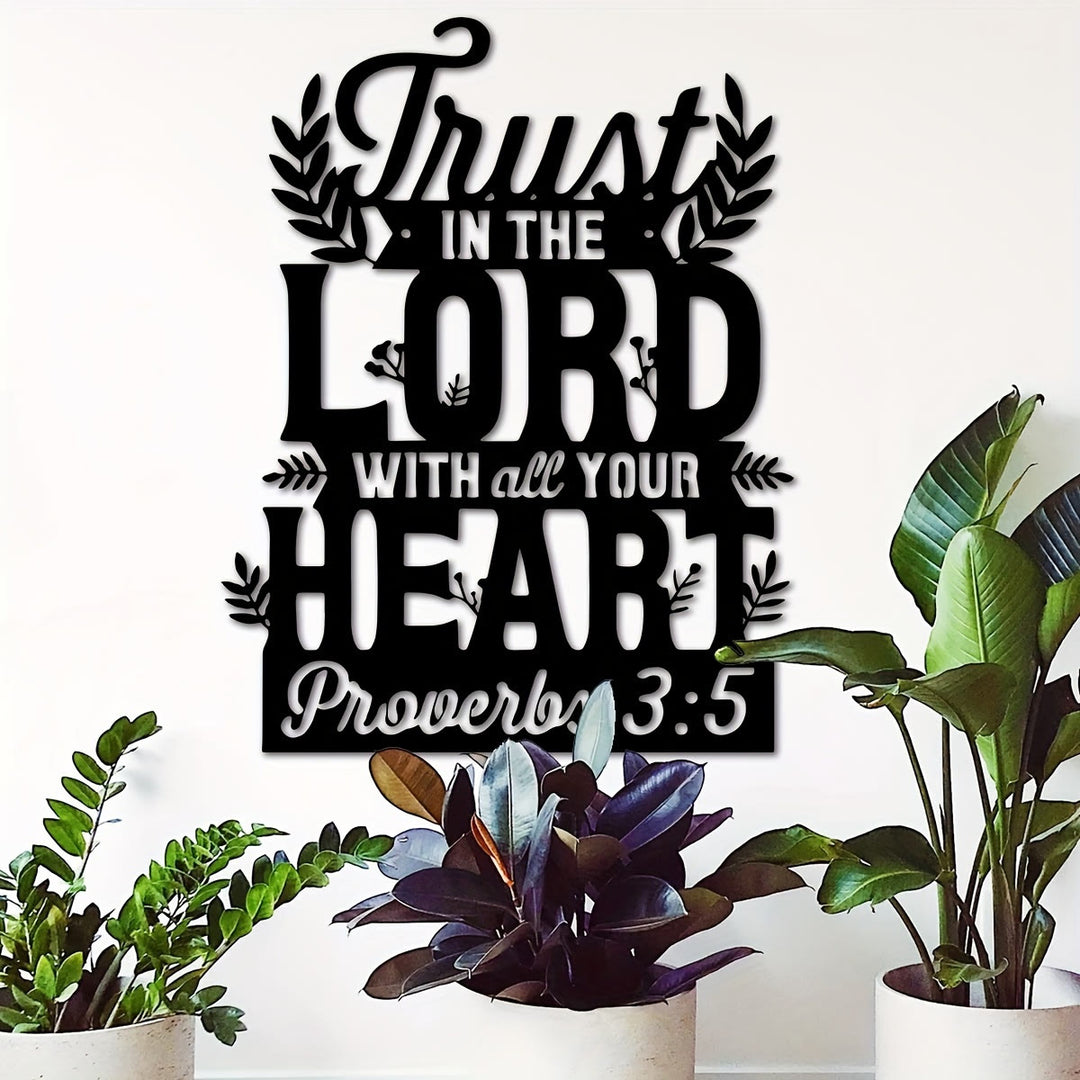 Christianartworkshop Wanddeko aus Metall mit dem Spruch „Vertraue auf den Herrn“: Treue Hingabe und Weisheit - image 6