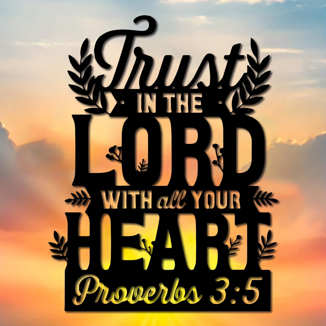 Christianartworkshop Wanddeko aus Metall mit dem Spruch „Vertraue auf den Herrn“: Treue Hingabe und Weisheit - image 8