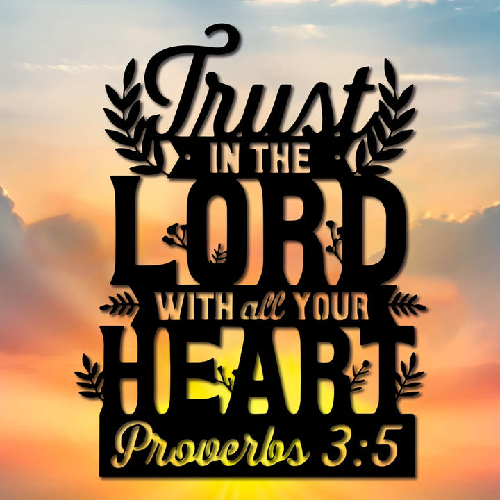 Christianartworkshop Wanddeko aus Metall mit dem Spruch „Vertraue auf den Herrn“: Treue Hingabe und Weisheit - image 8