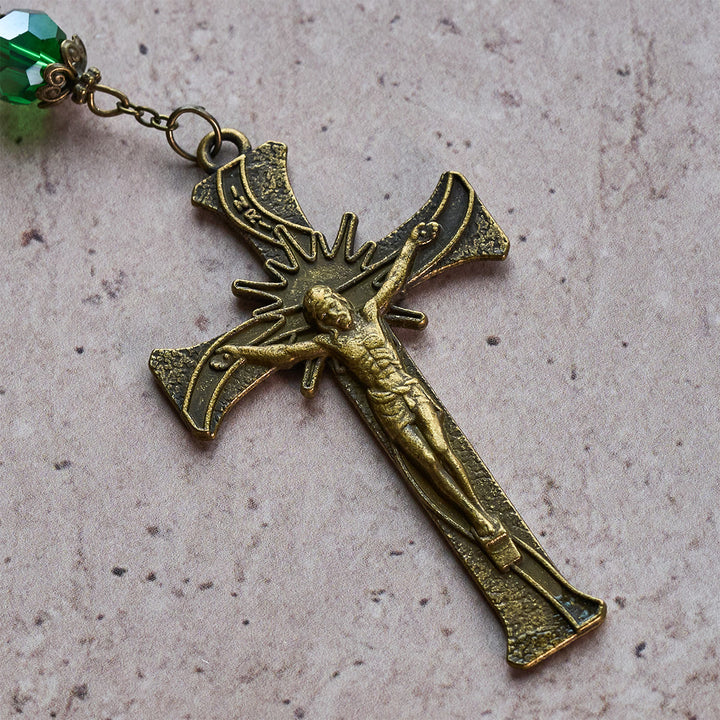 Christliche Kunstwerkstatt: Rosenkranz der Geburt Christi mit roten und grünen Perlen: Geführt von der Heiligen Familie - image 9