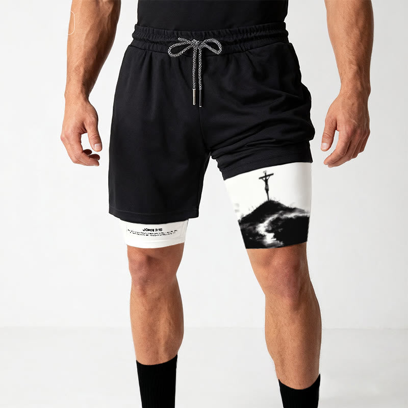 Christianartworkshop Johannes 3,16 Das Kreuz Performance Shorts - image 7