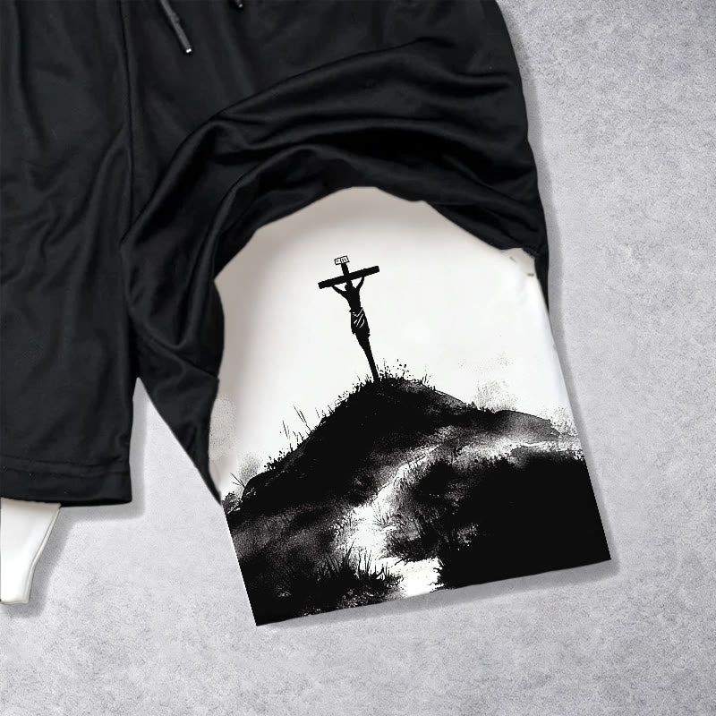 Christianartworkshop Johannes 3,16 Das Kreuz Performance Shorts - image 1