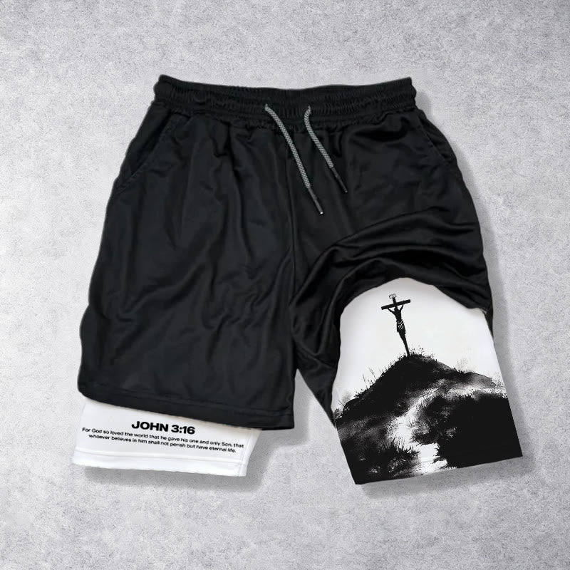 Christianartworkshop Johannes 3,16 Das Kreuz Performance Shorts - Shorts - US/UK/AU40, EU54 - image 0