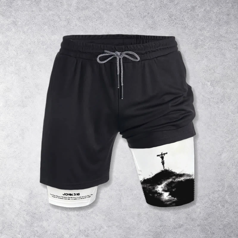 Christianartworkshop Johannes 3,16 Das Kreuz Performance Shorts - image 4