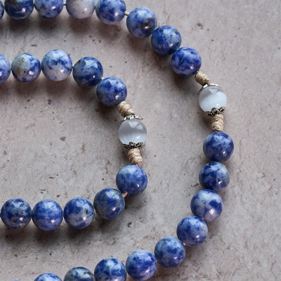 Rosenkranz „Unbeflecktes Herz Mariens“ mit Kruzifix aus 8 mm rundem blauen Stein und Nylonkordel von Christianartworkshop - image 10