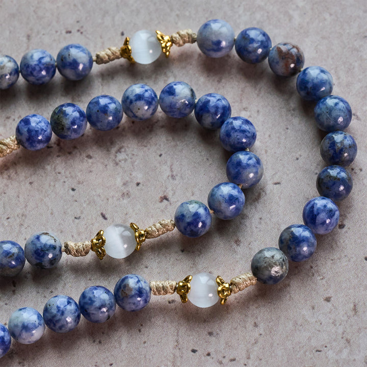 Rosenkranz „Unbeflecktes Herz Mariens“ mit Kruzifix aus 8 mm rundem blauen Stein und Nylonkordel von Christianartworkshop - image 3