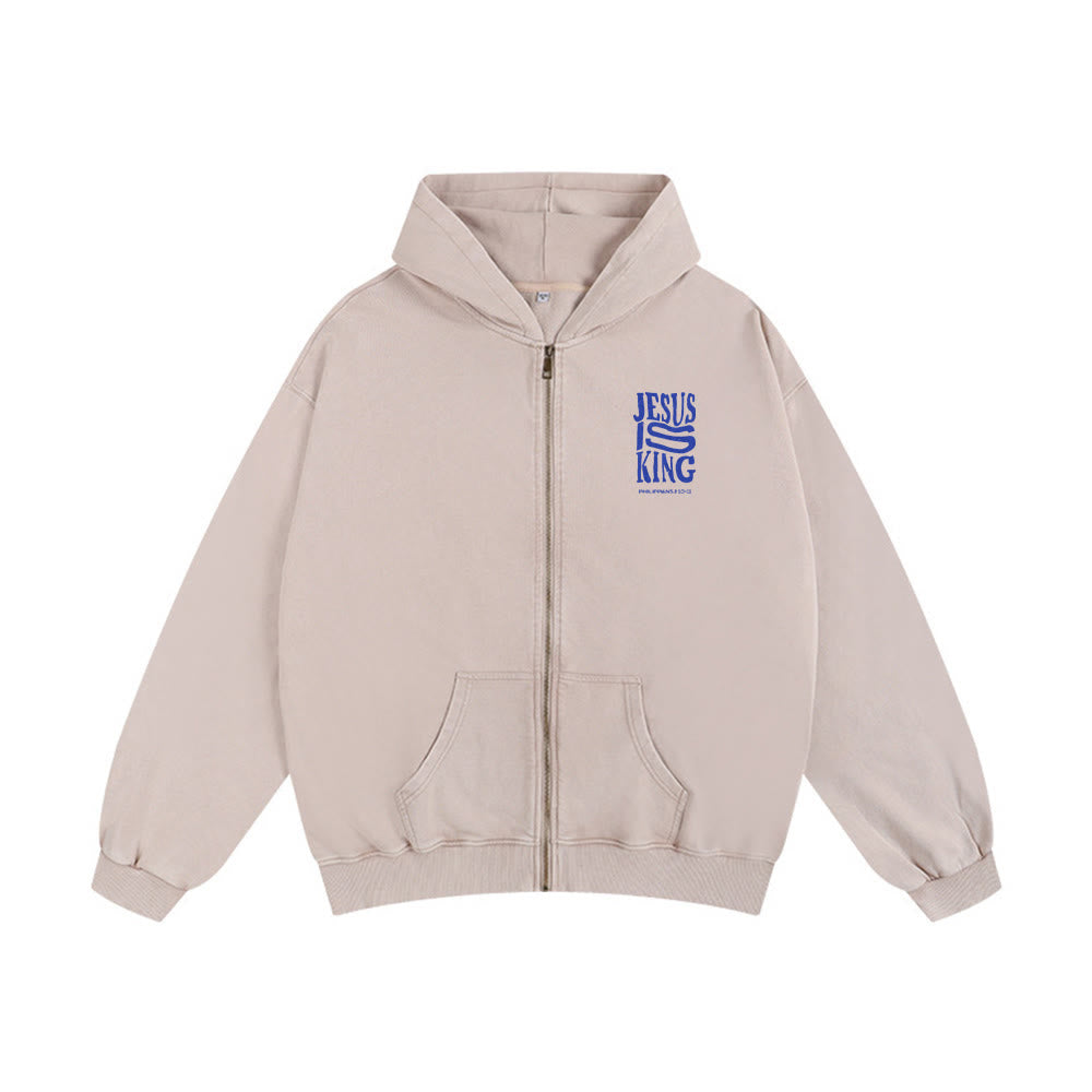 Christianartworkshop Kapuzenjacke „Jesus ist König“: Glaubensbekenntnis zu Philipper 2,10-11 - image 8