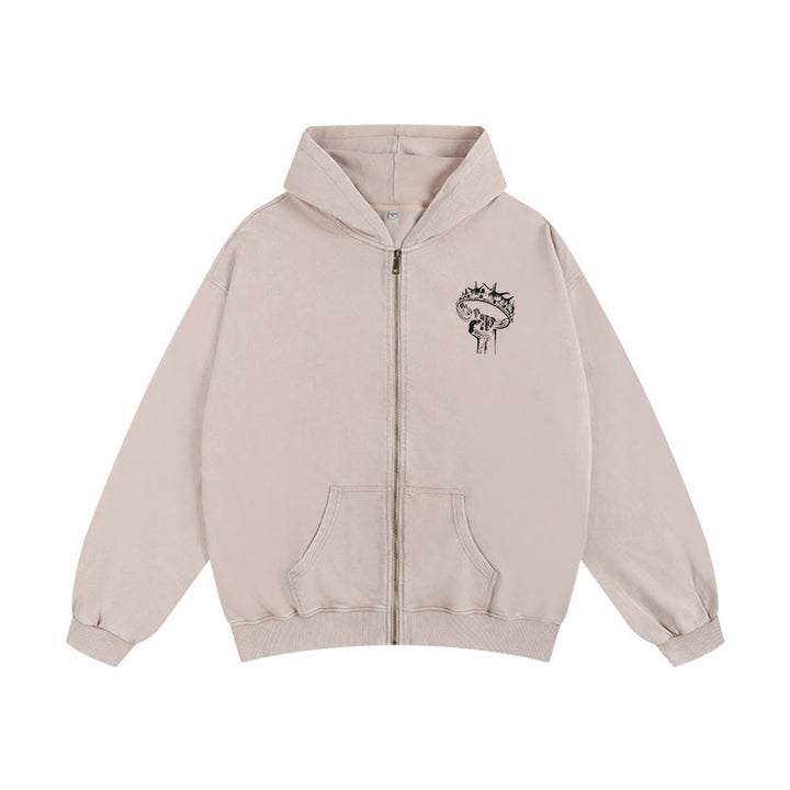 Christianartworkshop Kapuzenjacke „Jesus ist König“: Stilvoller Glaube mit Offenbarung 22,13 - image 1