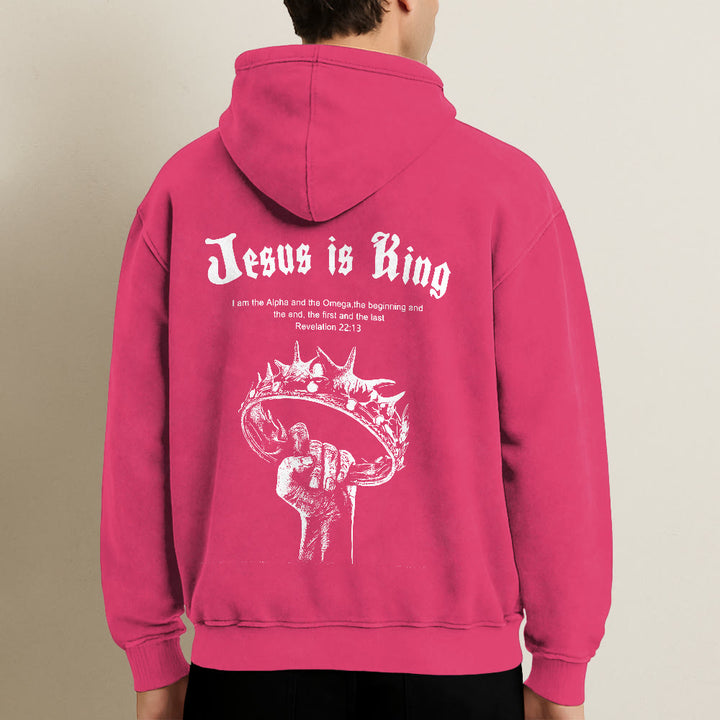 Christianartworkshop Kapuzenjacke „Jesus ist König“: Stilvoller Glaube mit Offenbarung 22,13 - image 30
