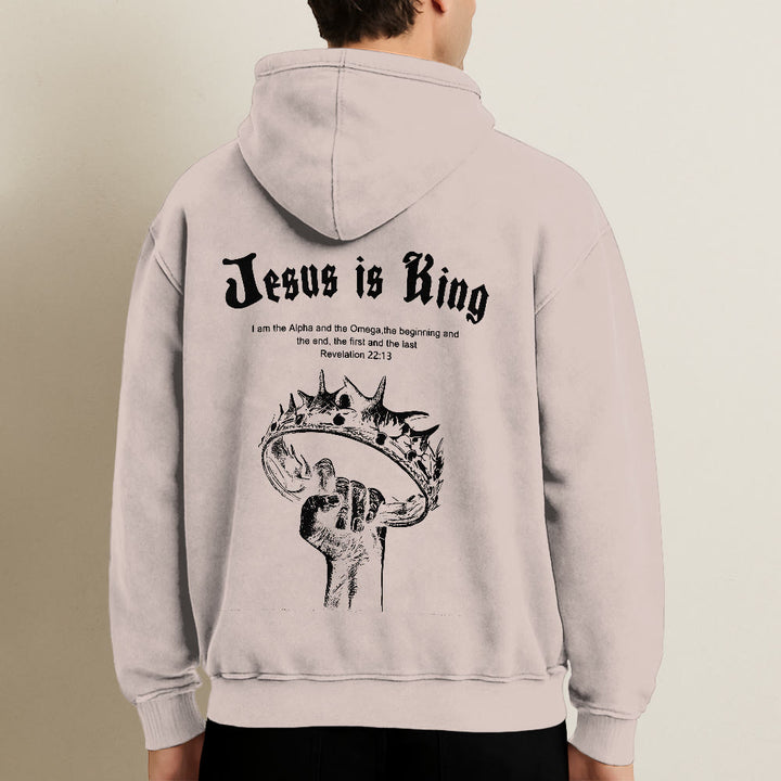 Christianartworkshop Kapuzenjacke „Jesus ist König“: Stilvoller Glaube mit Offenbarung 22,13 - image 5