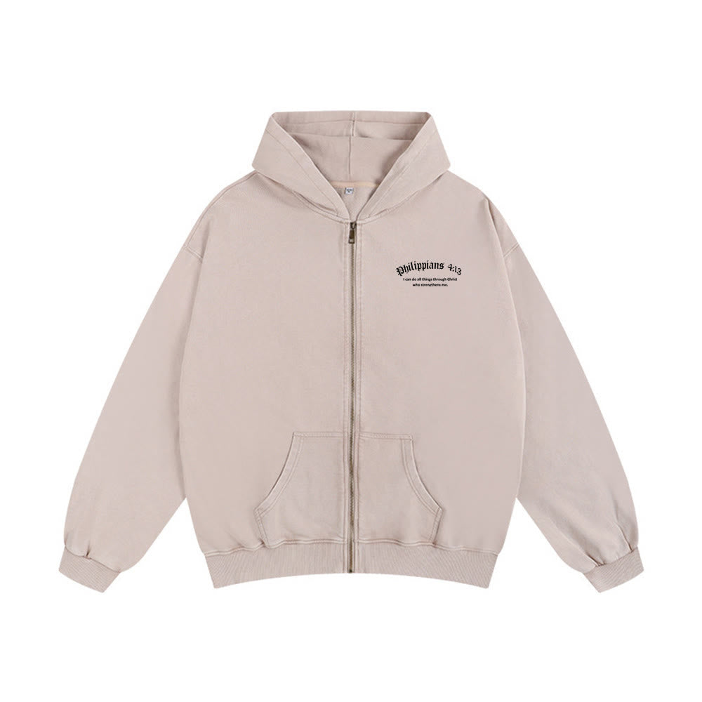 Christianartworkshop Kapuzenjacke mit dem Bibelvers Philipper 4,13: Botschaft des Glaubens und der Stärke - image 8