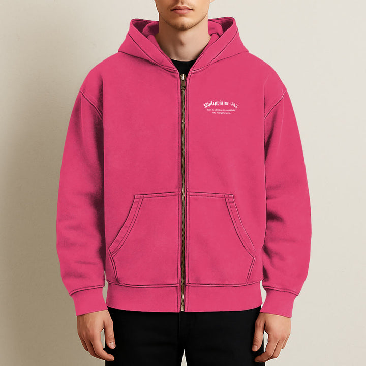 Christianartworkshop Kapuzenjacke mit dem Bibelvers Philipper 4,13: Botschaft des Glaubens und der Stärke - image 23