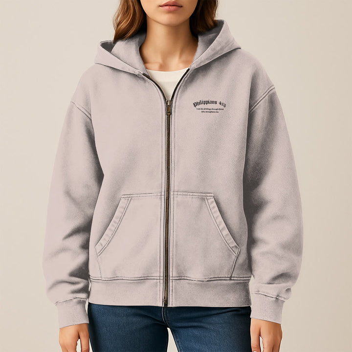 Christianartworkshop Kapuzenjacke mit dem Bibelvers Philipper 4,13: Botschaft des Glaubens und der Stärke - image 9