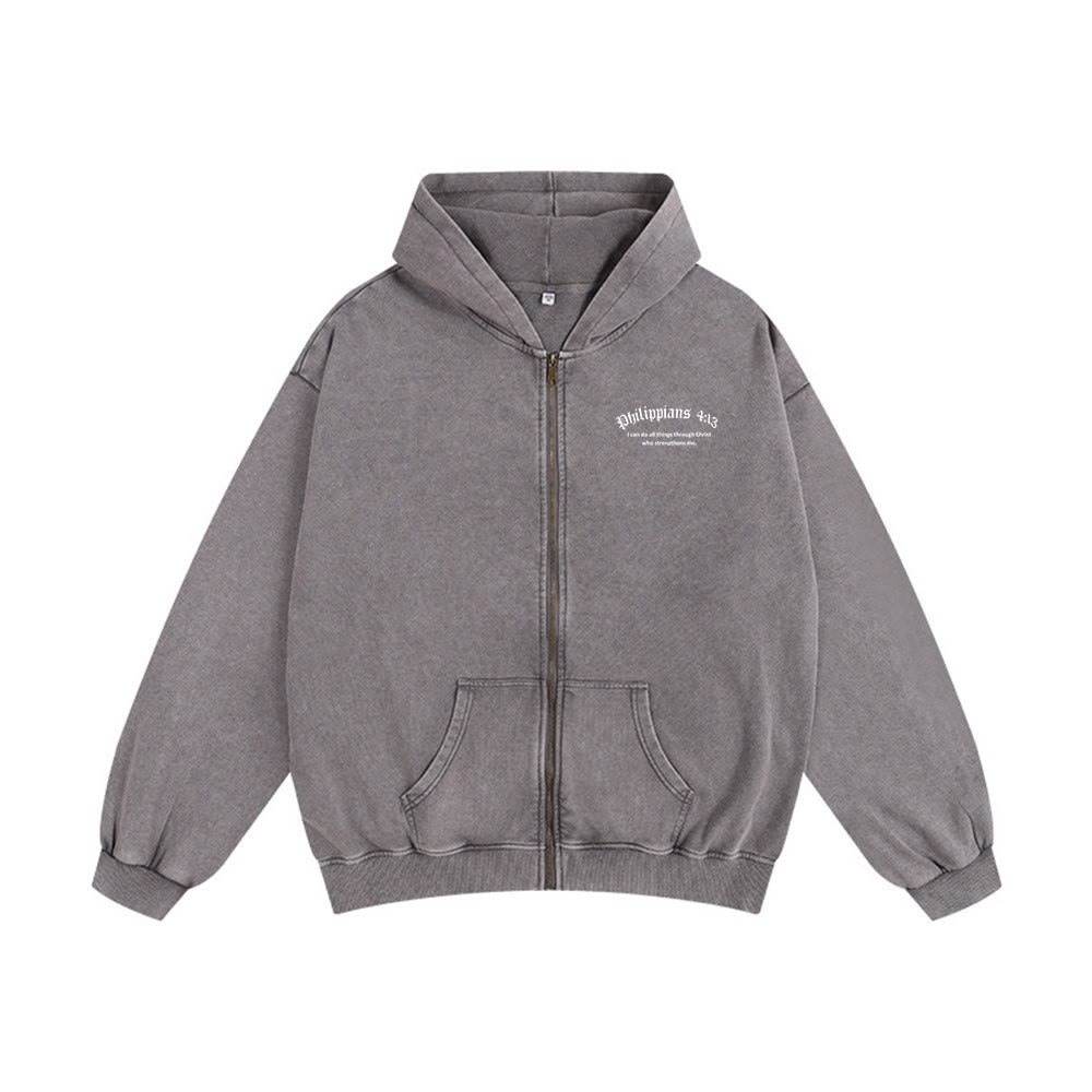 Christianartworkshop Kapuzenjacke mit dem Bibelvers Philipper 4,13: Botschaft des Glaubens und der Stärke - image 14
