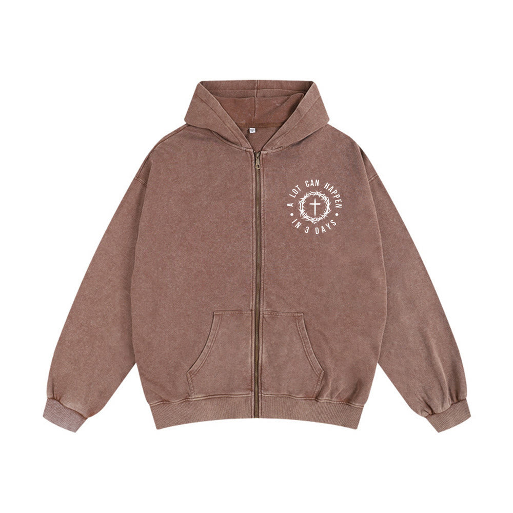 Christianartworkshop Kapuzenjacke „3 Tage Wunder“: Auferstehungsglaube für den Alltag - Kaffee - 2XL - image 0