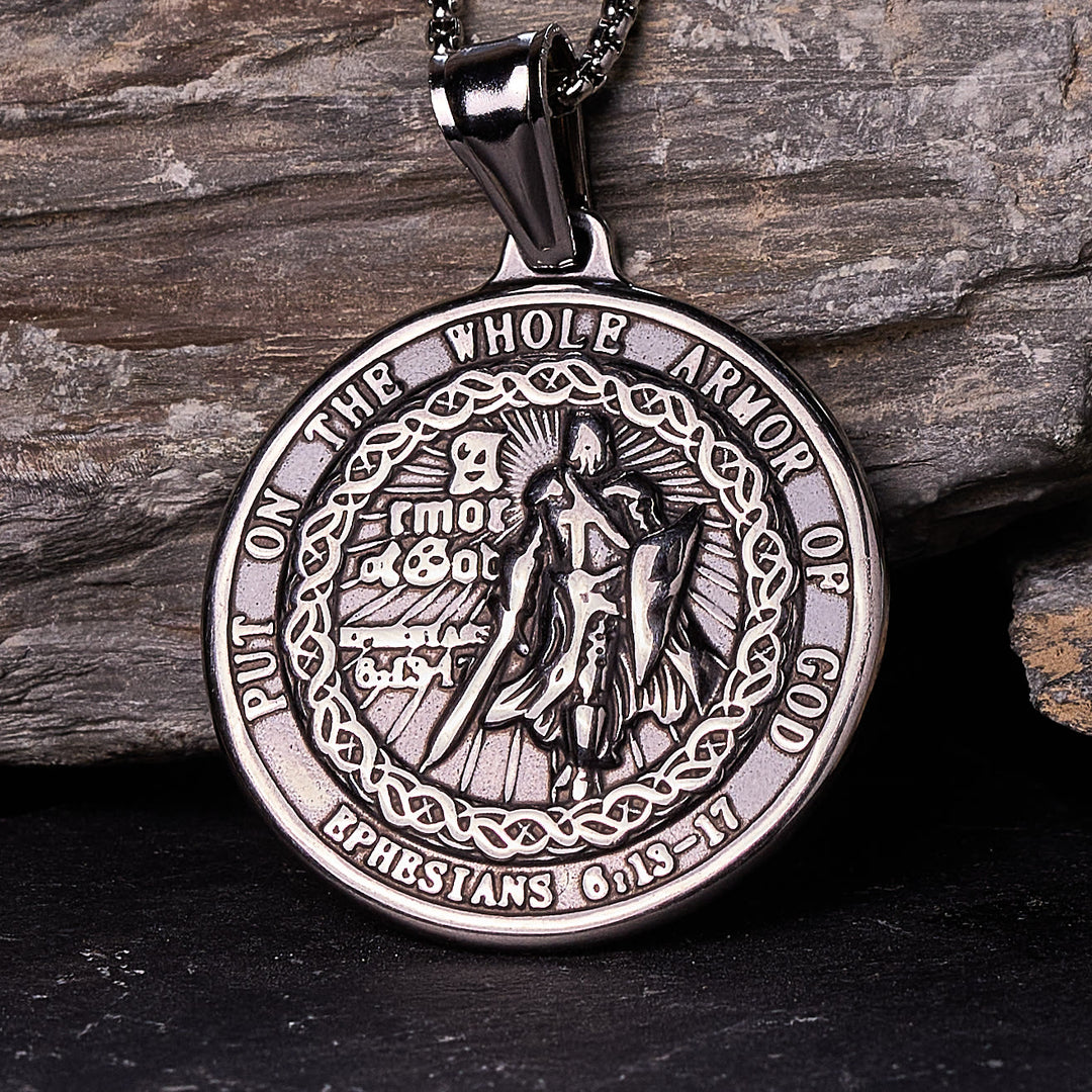 Christianartworkshop Halskette mit Anhänger „Rüstung Gottes“: Spiritueller Schutz & Zeitlose Hingabe - Retro - image 0