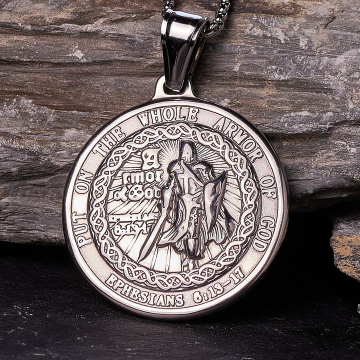 Christianartworkshop Halskette mit Anhänger „Rüstung Gottes“: Spiritueller Schutz & Zeitlose Hingabe - Silber - image 6