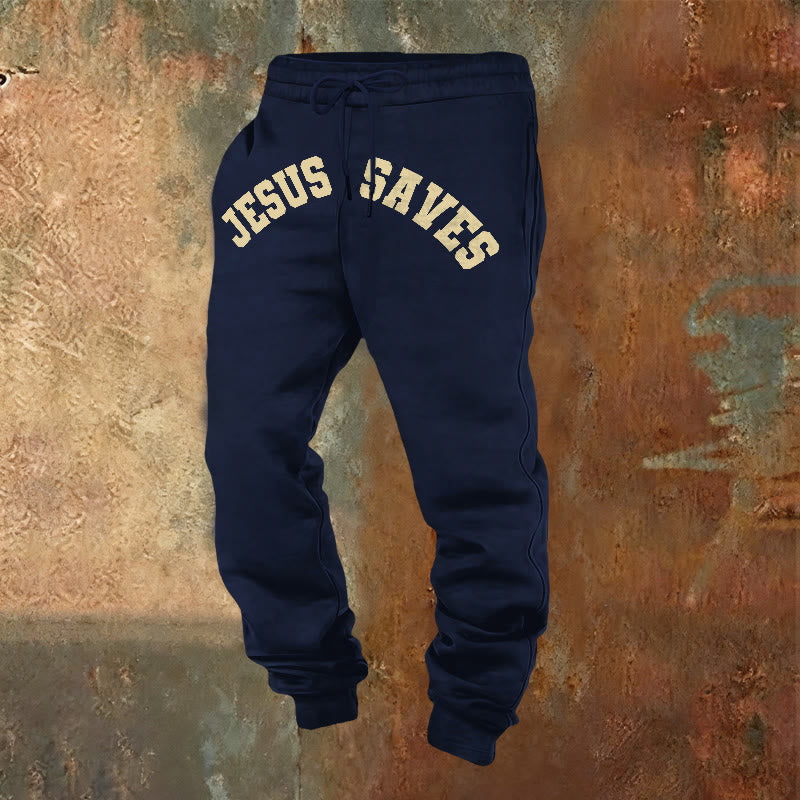 Christianartworkshop Jesus rettet Jogginghosen: Tägliche Erinnerung an die göttliche Erlösung - Marineblau - 2XL - image 0