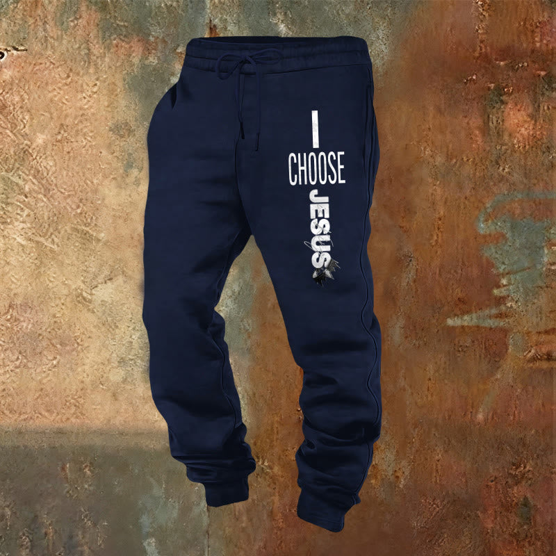 Christianartworkshop Ich wähle Jesus Jogginghose: Täglich tragen mit treuer Hingabe - Marineblau - 2XL - image 0