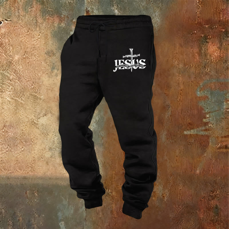 Christianartworkshop Jesus Sword Faith Sweatpants: Stilvoller Glaube für jeden Tag - Schwarz - 2XL - image 0