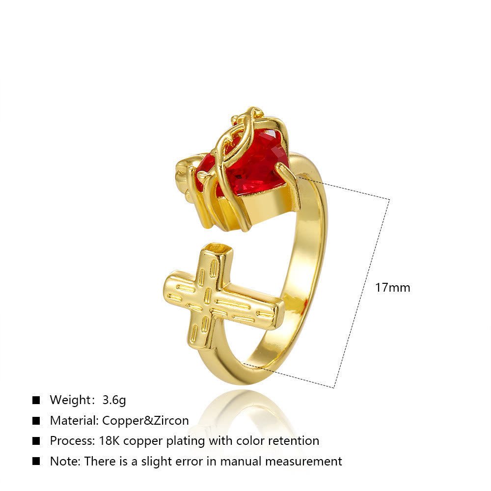 Christianartworkshop Ring mit Herz und Kreuz: Treue Andacht und elegante Symbolik für den Alltag - image 1