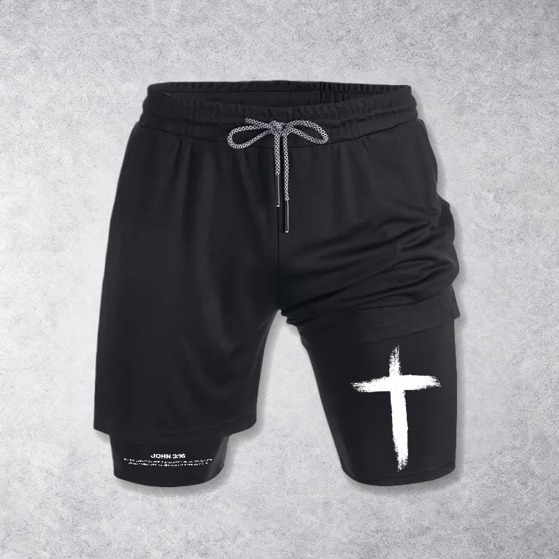 Christianartworkshop Johannes 3:16 Kreuz Performance Shorts - image 4