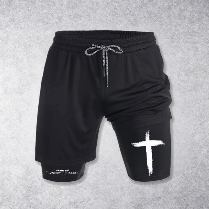 Christianartworkshop Johannes 3:16 Kreuz Performance Shorts - image 4