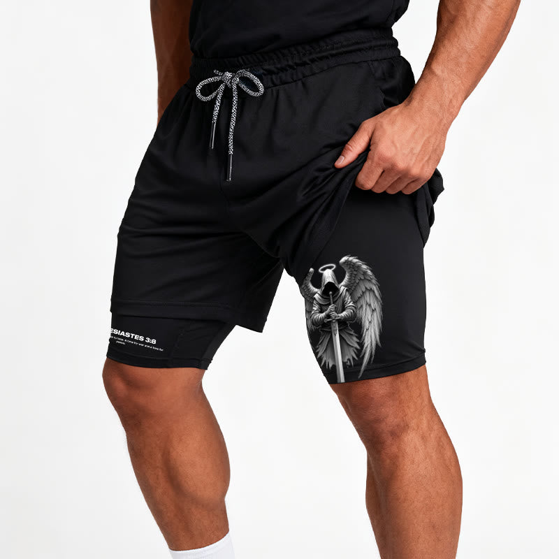Christianartworkshop Prediger 3:8 Flügel des Krieges Performance Shorts - image 6