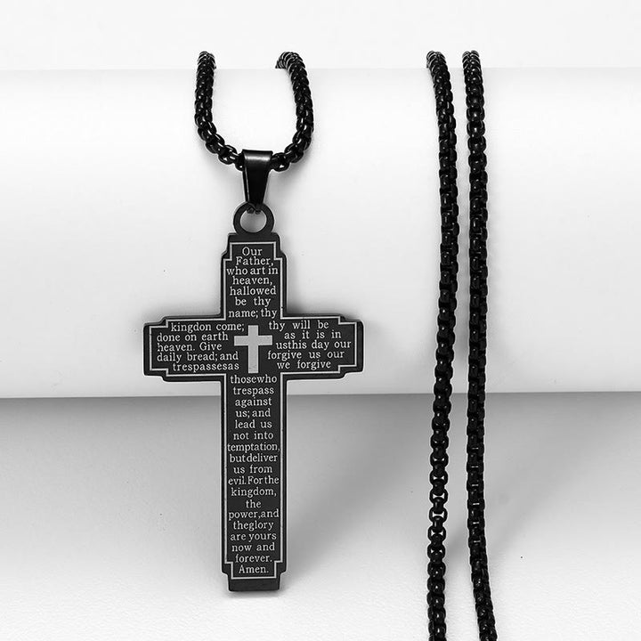 Christianartworkshop Kreuzanhänger mit Bibelvers und Ausdruck treuer Hingabe - Schwarz - image 2