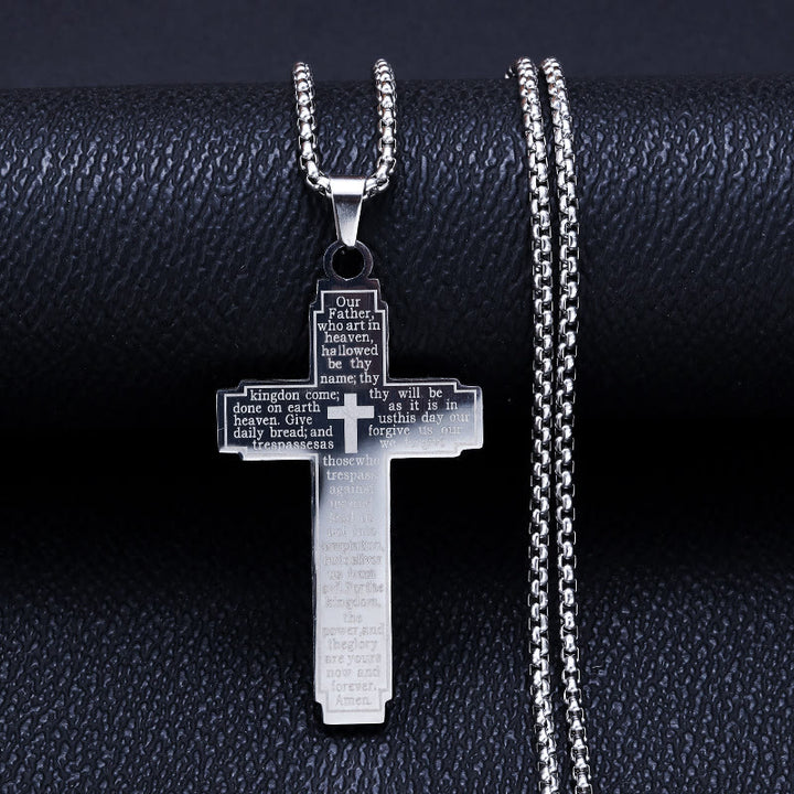 Christianartworkshop Kreuzanhänger mit Bibelvers und Ausdruck treuer Hingabe - Silber - image 0