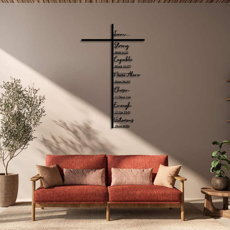 Christliche Wanddekoration aus Metall mit Bibelvers-Kreuz: Tägliche Glaubenserinnerung - image 3