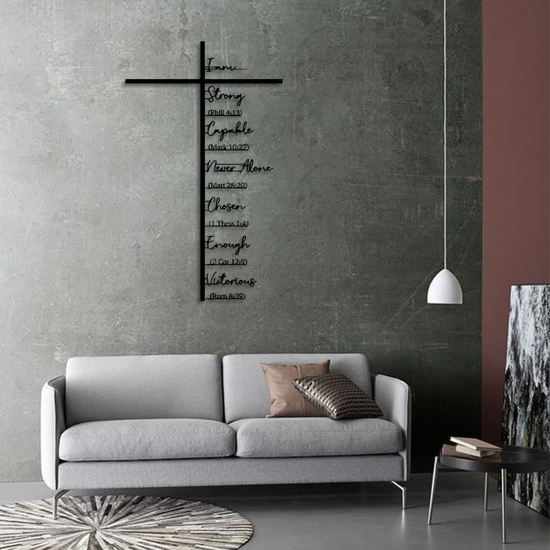 Christliche Wanddekoration aus Metall mit Bibelvers-Kreuz: Tägliche Glaubenserinnerung - image 4