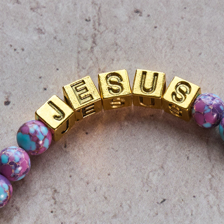 Christianartworkshop Royal Faith Lila Imperial Stone Individueller Rosenkranz mit personalisiertem JESUS-Buchstaben - image 8