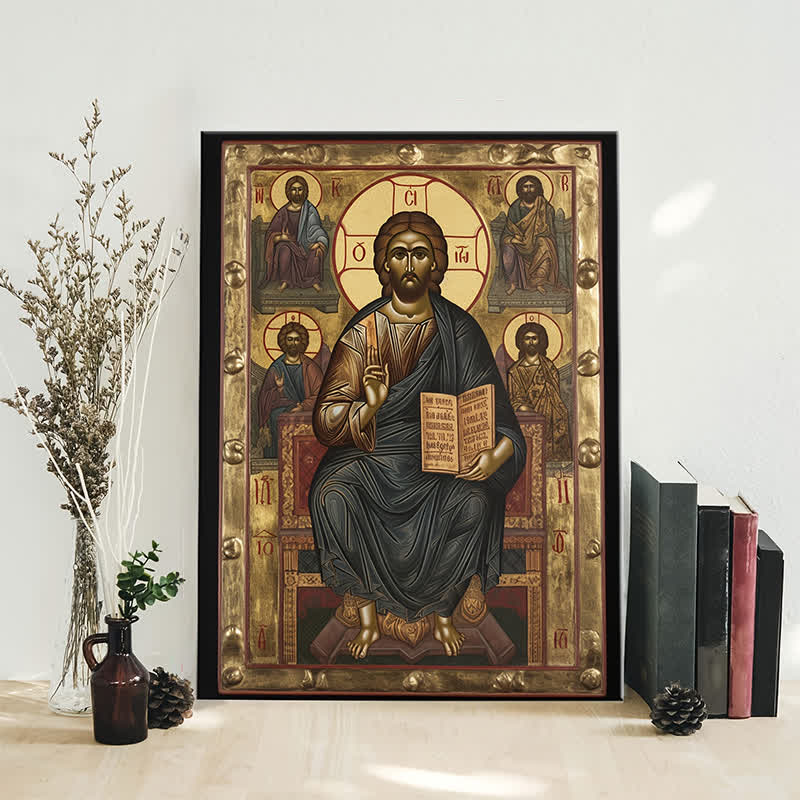 Christianartworkshop Kunstdrucke mit dem Bildnis Christi auf dem Thron: Schaffen Sie eine heilige Atmosphäre für ein spirituelles Leben - image 2