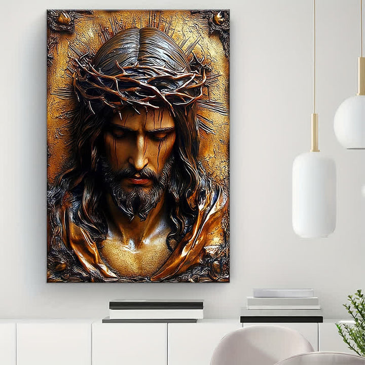 Christianartworkshop Dornenkrone Jesus Kunstdrucke: Glaubensvolles Geschenk für gläubige Menschen - Gerahmtes Leinwandgemälde - 11,81''*15,75''0,71"/30*40*1,8cm - image 0